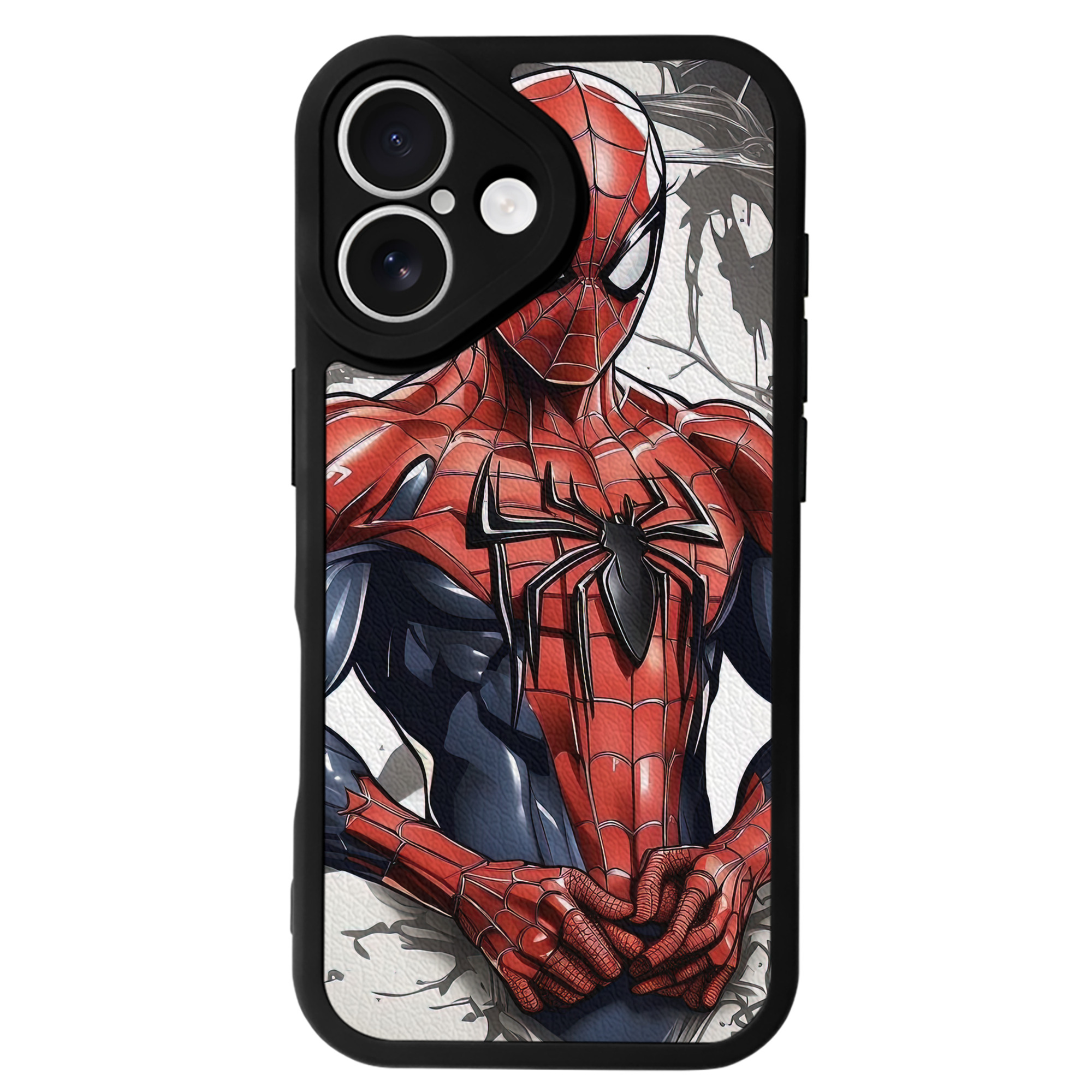Spider Man スパイダーマン 【iPhone 16シリーズ対応】シリコンスマホケース（レザー調） 材質：シリコン
